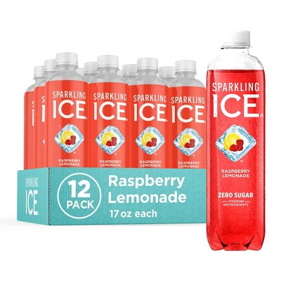 Sparkling Ice, Raspberry Lemonade Sparkling Water - 17 Fl Oz Bottle (Pack of 12)
