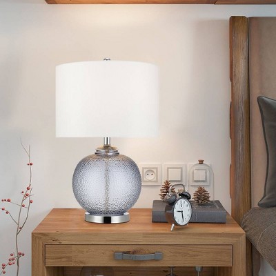 23.5" Glass Table Lamp Gray (Includes LED Light Bulb) - Cresswell Lighting