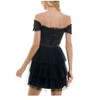 City Studio Womens Mesh Tiered Dress, Black, 9/10 - 2 of 2