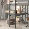 Twin/Full High Loft Bed, Solid Wood Loft Bed with Safety Guardrail, Built-in Desk and Ladder - ModernLuxe - 4 of 4