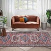 Washable Vintage Oriental Rug Non Slip Low Pile Rug Soft Throw Floor Cover Retro Medallion Foldable Indoor Carpet for Living Room Bedroom Playroom - 2 of 4