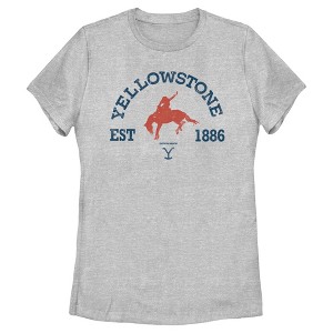 Women's Yellowstone Distressed Rider Silhouette Est. 1886 T-Shirt - 1 of 4