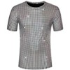 Lars Amadeus Men's Round Neck Short Sleeves Nightclub Party Metallic T-Shirt - 2 of 4