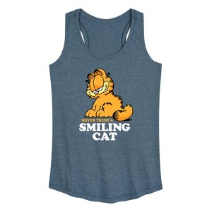 Women's - Garfield - Never Trust Smiling Cat Graphic Racerback Tank - 1 of 4