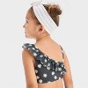 Toddler Girls' Floral Printed One Shoulder Ruffle Bikini Set - Cat & Jack™ Black - 3 of 3