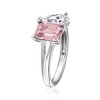 Ross-Simons 1.70 Carat Simulated Morganite and 1.00 Carat CZ Toi Et Moi Ring in Sterling Silver Size 6 - 3 of 4