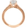 Pompeii3 1ct Diamond Solitaire 14k Rose Gold   Engagement Ring Art Deco Lab Created - 3 of 4