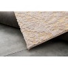 LunaLulinlk Luxury Machine Washable Beige Abstract Gold-Gilded Chinchilla Faux Fur Area Rug - 2 of 4