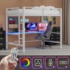 NicBex Twin/Full Size Metal Gaming Loft Bed with LED Lights,Desk,Charging Station&Guardrails,Multifunctional Loft Bed for Gamers&Teens,250lbs Max - 4 of 4