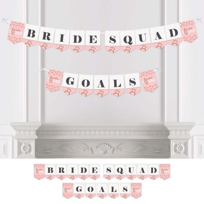 Big Dot of Happiness Bride Squad - Rose Gold Bridal Shower or Bachelorette Party Bunting Banner - Party Decorations - Bride Squad Goals