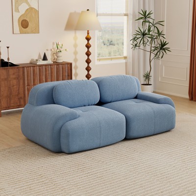 Aukfa Modular Corduroy Sectional Sofa with Ergonomic Support - Pet Friendly, Easy Assembly, Non-Slip Base Design