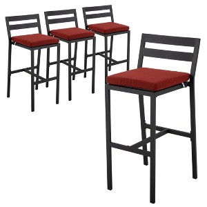 LeisureMod Chelsea Collection Modern Aluminum Outdoor Bar Chair Set of 4 - 1 of 4