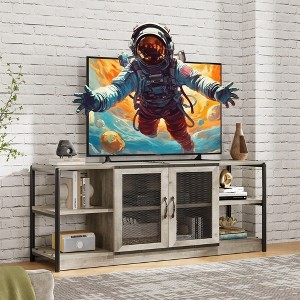 TV Stand for 65/75 Inch TV, Industrial Entertainment Center TV Media Console Table, Farmhouse TV Stand - 1 of 4