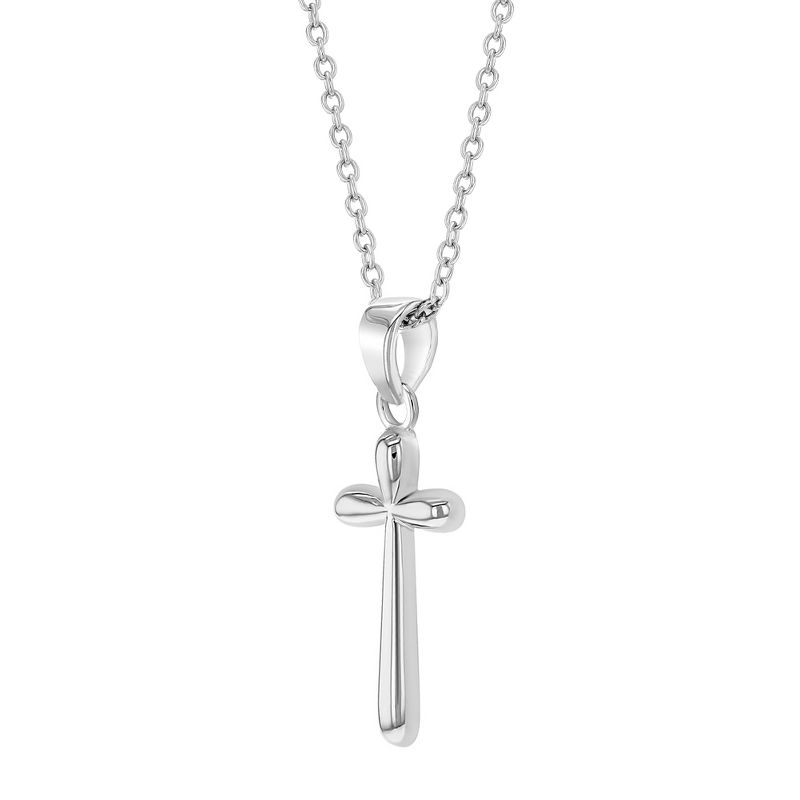 Girls' Unique Thin Cross Sterling Silver Necklace - In Season Jewelry, 2 of 5