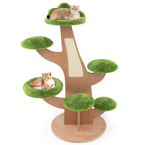 Tangkula 50 Pine Shape Cat Tree For Indoor Cats Cute Multi level Cat Tower Green Target