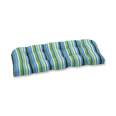 Outdoor Wicker Loveseat Cushion - Topanga Stripe - Pillow Perfect