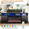 Parrot Uncle 68 in. Freestanding Fireplace TV Stand for TVs Up to 75 in. with 36 in. Electric Fireplace Insert in Black - 3 of 4