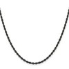 Chisel Stainless Steel Polished Black IP-plated 2.4mm 16" Rope Chain Necklace - 3 of 4