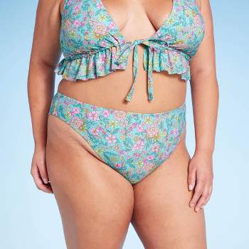 Buy Plus Curvves Striped Floral Print Backless Halter Neck Bikini Set - XL  Size Multicolour Online at Best Prices in India - JioMart.