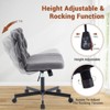 GustoWave Cross Legged Office Desk Chair with Wheels, Modern Armless Desk Chair with Wide Seat, Home Office Chairs, Teddy Velvet - 4 of 4