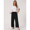 INSPIRE CHIC Women's Linen Summer Palazzo Flowy Wide Leg with Pockets Pants - image 3 of 4