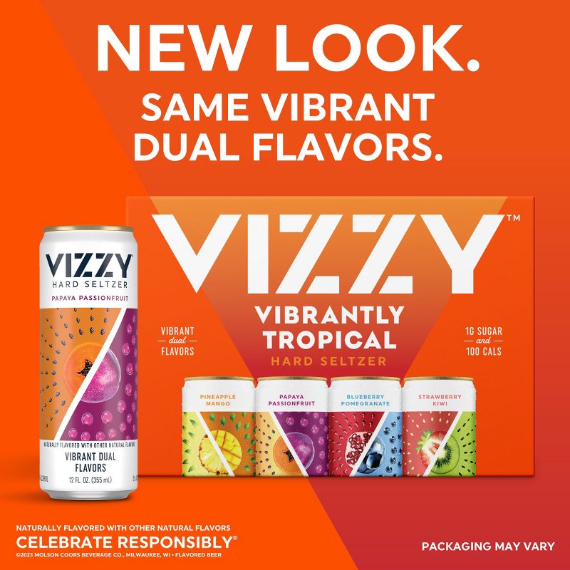 Vizzy Hard Seltzer Vibrantly Tropical Variety Pack - 12pk/12 fl oz Slim Cans, 5 of 10