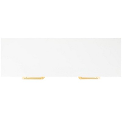 Estelle Transitional White 6-Drawer Dresser with Brass Accents