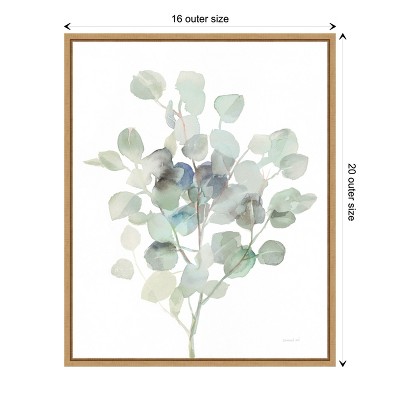 Sylvie Maple Framed Eucalyptus Canvas Wall Art 16 x 20 Inches