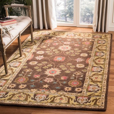 Elegant Anatolia Hand-Tufted Wool Rug in Brown Gold - 3' x 5'