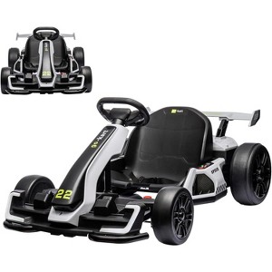 24V Electric Go Kart for Kids, with 2 * 150W Motors, Adjustable Seat, 8mph Speed, Led Lights, for Children Ages 6-15 - 1 of 4