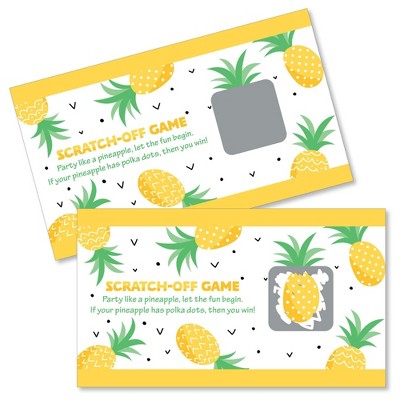 Big Dot of Happiness Tropical Pineapple - Summer Party Game Scratch Off Cards - 22 Count