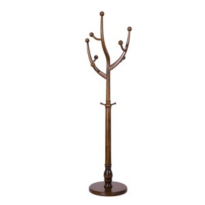 Bekrvio 74” Freestanding Solid Wood Coat Rack Tree with Hooks,Heavy Duty Standing Coat Tree with Round Base for Clothes/Hat in Entryway Bedroom - 1 of 4
