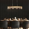 LNC Awtisfin 1-Light 31.5" Modern Linear Intergrated LED Oversized Chandelier, Polished Gold with Acrylic Glass - 4 of 4