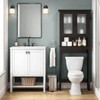 Over Toilet Storage Cabinet, Bathroom Organizer with Glass Doors and Adjustable Shelf, Thick Frame, Espresso Color - 3 of 4
