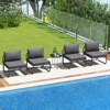 Tangkula Patio Chairs Set of 4 w/ Removable Cushions Heavy Duty Metal Frame Poolside - 2 of 4