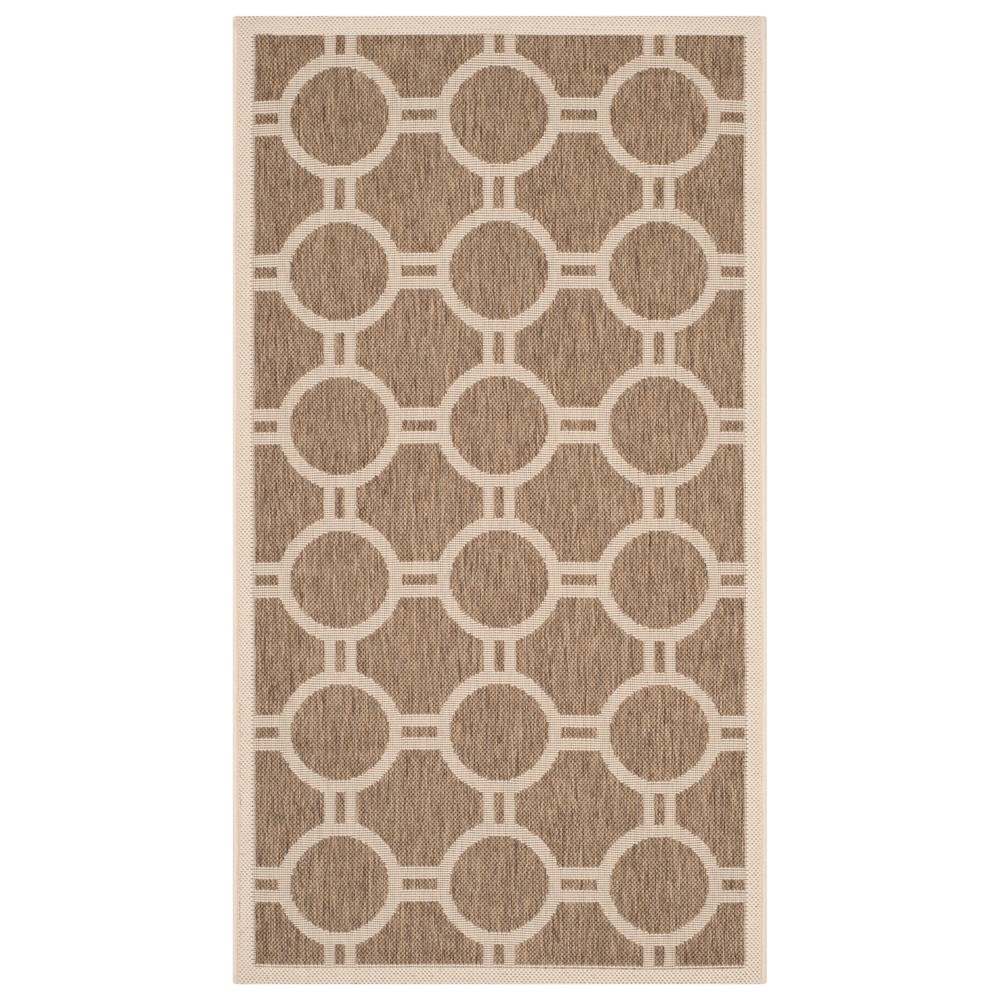 2'7in x 5' Courtyard Ariel Outdoor Rug - Brown/Bone - Safavieh