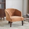 Modern Barrel Accent Chair with Curved Back,Upholstered Lounge Chair for Living Room or Bedroom,Mid Century Small Space Seating–Maison Boucle - 3 of 4