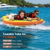 Costway Towable Tube for Boating 1 or 2 Person Inflatable Boat Tube for Youth & Adult Yellow - 4 of 4
