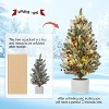 GAOMON 24 Inch Pre-lit Table Top Christmas Tree with Lights, Artificial Small Green Christmas Tree with Cement Basin Base - 4 of 4