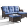 Gymojoy Outdoor 3-Seat Sofa PE Wicker Sofa Rattan Patio Sofa Couch For Garden - 3 of 4