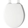Kendall Never Loosens Round Enameled Wood Toilet Seat with Easy Clean and Slow Close Hinge White - Mayfair by Bemis - image 2 of 4