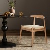 Set of 2 Dining Chairs with Handwoven Seat, Mid-Century Modern Armless Accent Chairs with Solid Oak Wood Frame-Baofuwish - 3 of 4