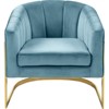 Meridian Furniture Carter Aqua Velvet Accent Chair with Stainless Steel Base - 4 of 4