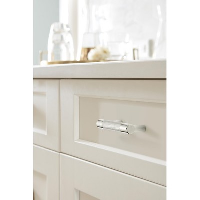 Polished Nickel Steel Cabinet Pull with Mounting Hardware
