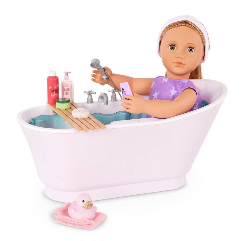 Our Generation Bubbly Bathtime Bathtub with Water Sounds Dollhouse Accessory Set for 18&#39;&#39; Dolls, 4 of 8
