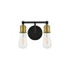 Elegant Lighting Serif 2 light brass and black Wall Sconce - 3 of 4