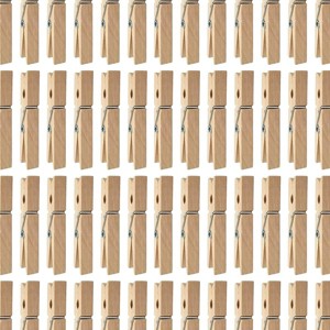 Lola Products Wooden Clothespins, Natural Pine Wood, 7 Coil Rust Resistant Spring Clips, Holds Up To 10lbs On Each - 1 of 3