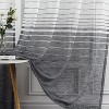 Striped Sheer Curtains 84 Inch, Linen-Textured Voile Grommet Panels for Farmhouse/Rustic Decor, Black/White, 52 x 84 Inches, Set of 2 - 3 of 4