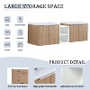 Vynxaria 60 Inch Soft Close Doors Bathroom Vanity With Sink, Two Small Storage Shelves, 24" and 12" Combination Cabinet - 3 of 4