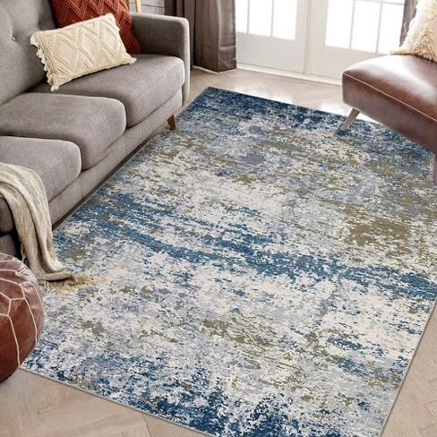 Modern Abstract Rug Washable Rug Low Pile Non-slip Rugs For Living Room ...